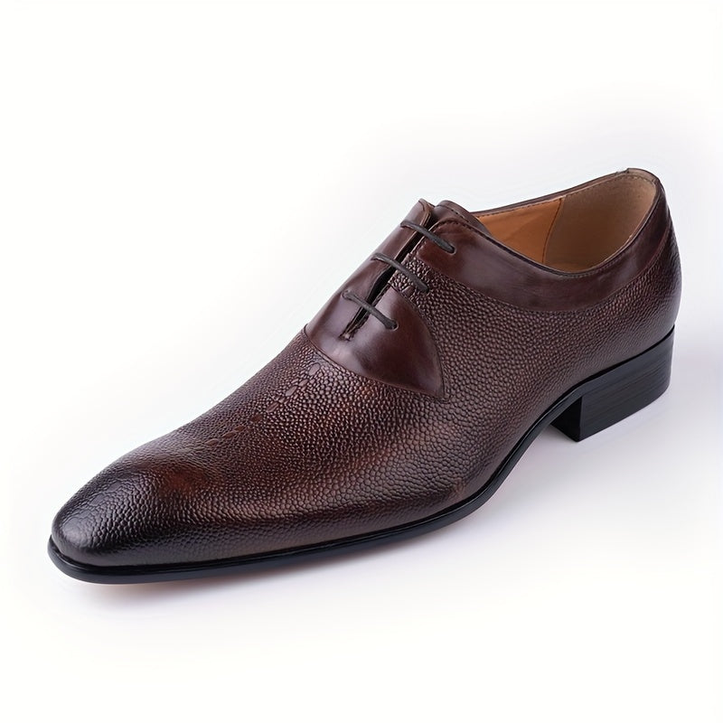 Herren Texturierte Leder Oxford Schuhe – Formelle Schnür-Schuhe