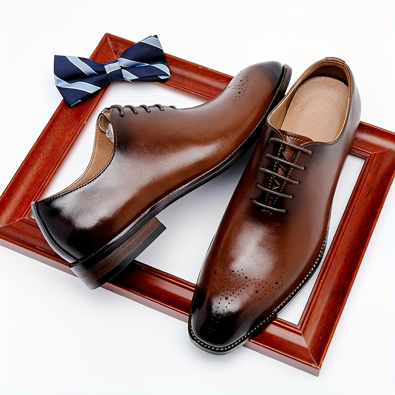 Herren Braune Leder Oxford Schuhe – Elegante Schnür-Schuhe für Formelle Anlässe