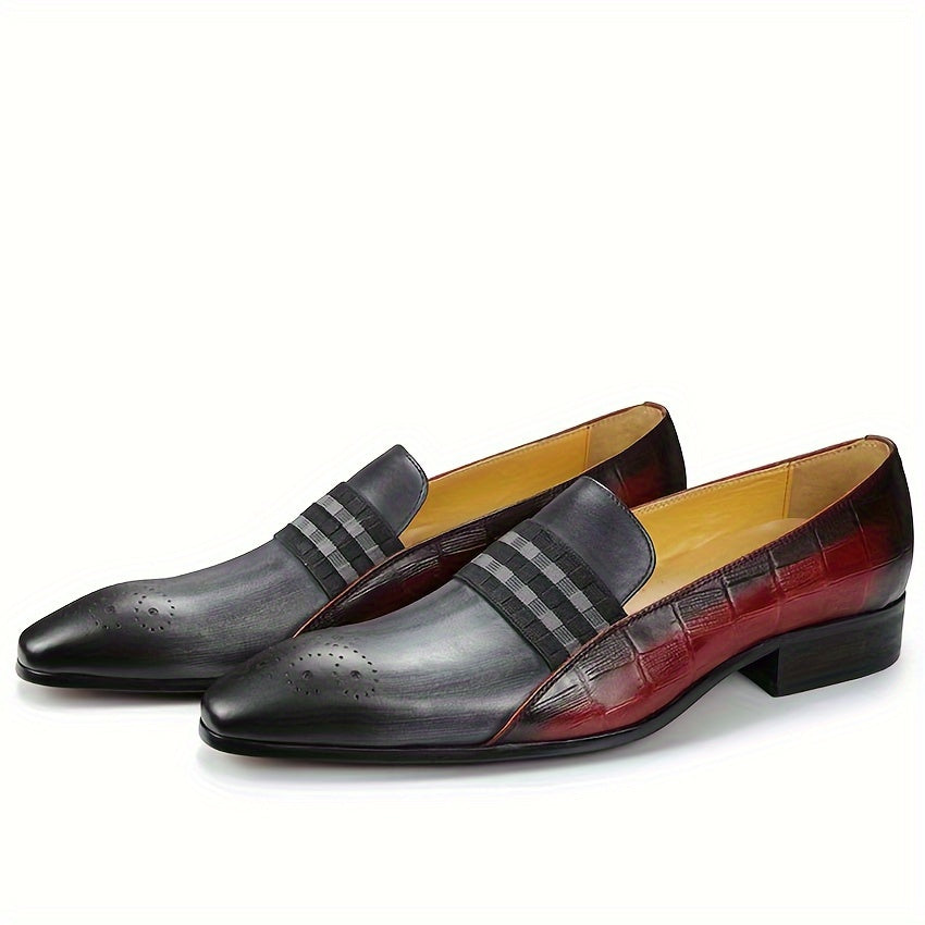 Herren Leder Slipper – Elegante Slip-On Schuhe mit Karostrap