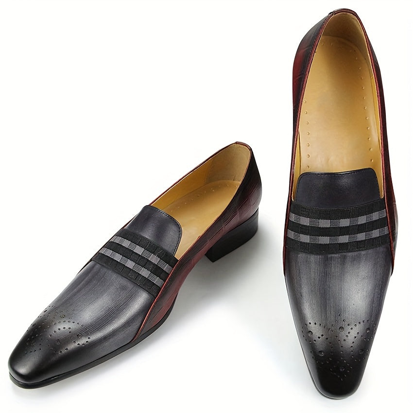 Herren Leder Slipper – Elegante Slip-On Schuhe mit Karostrap