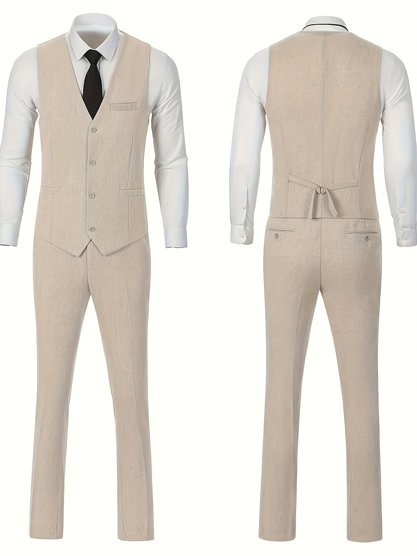 Herren Herringbone Anzug – Elegantes Drei-Teile-Set