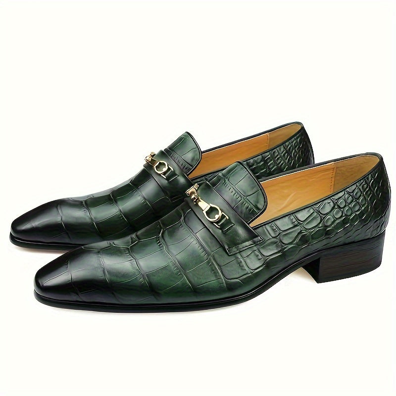 Herren Krokodil-Präge-Leder Slipper – Elegante Slip-On Schuhe