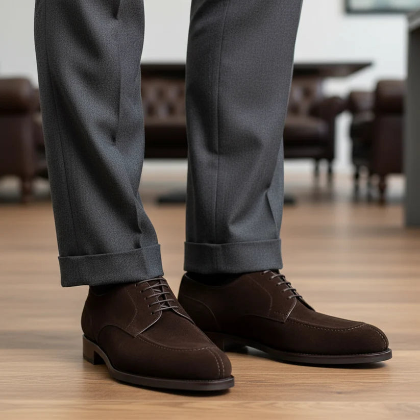 Herren Suede Derby-Schuhe – Stilvolle und Bequeme Formelle Schuhe