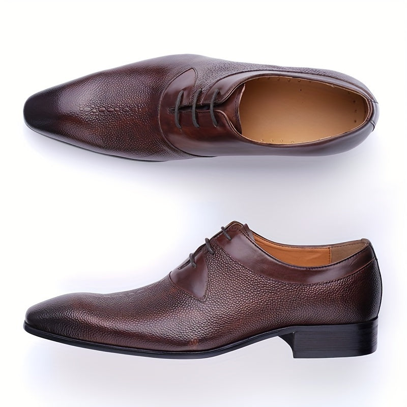 Herren Texturierte Leder Oxford Schuhe – Formelle Schnür-Schuhe