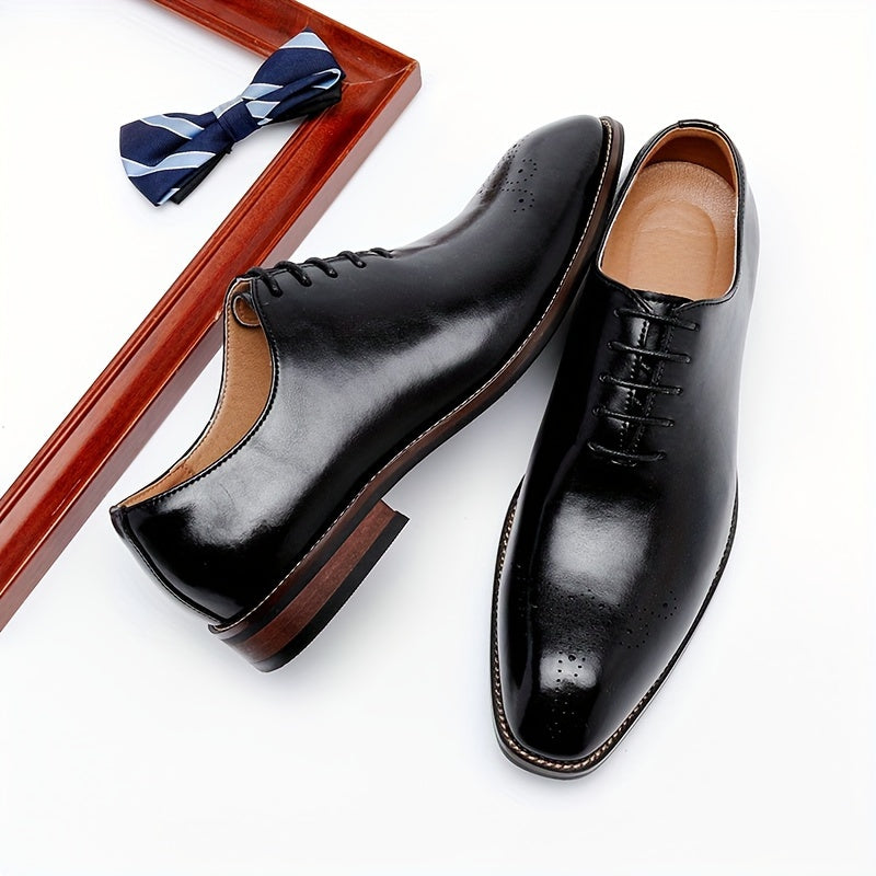 Herren Braune Leder Oxford Schuhe – Elegante Schnür-Schuhe für Formelle Anlässe