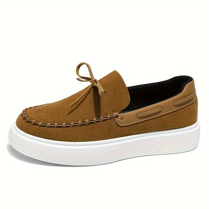 Herren Casuale Tan Mokassins – Slip-On Wildlederschuhe