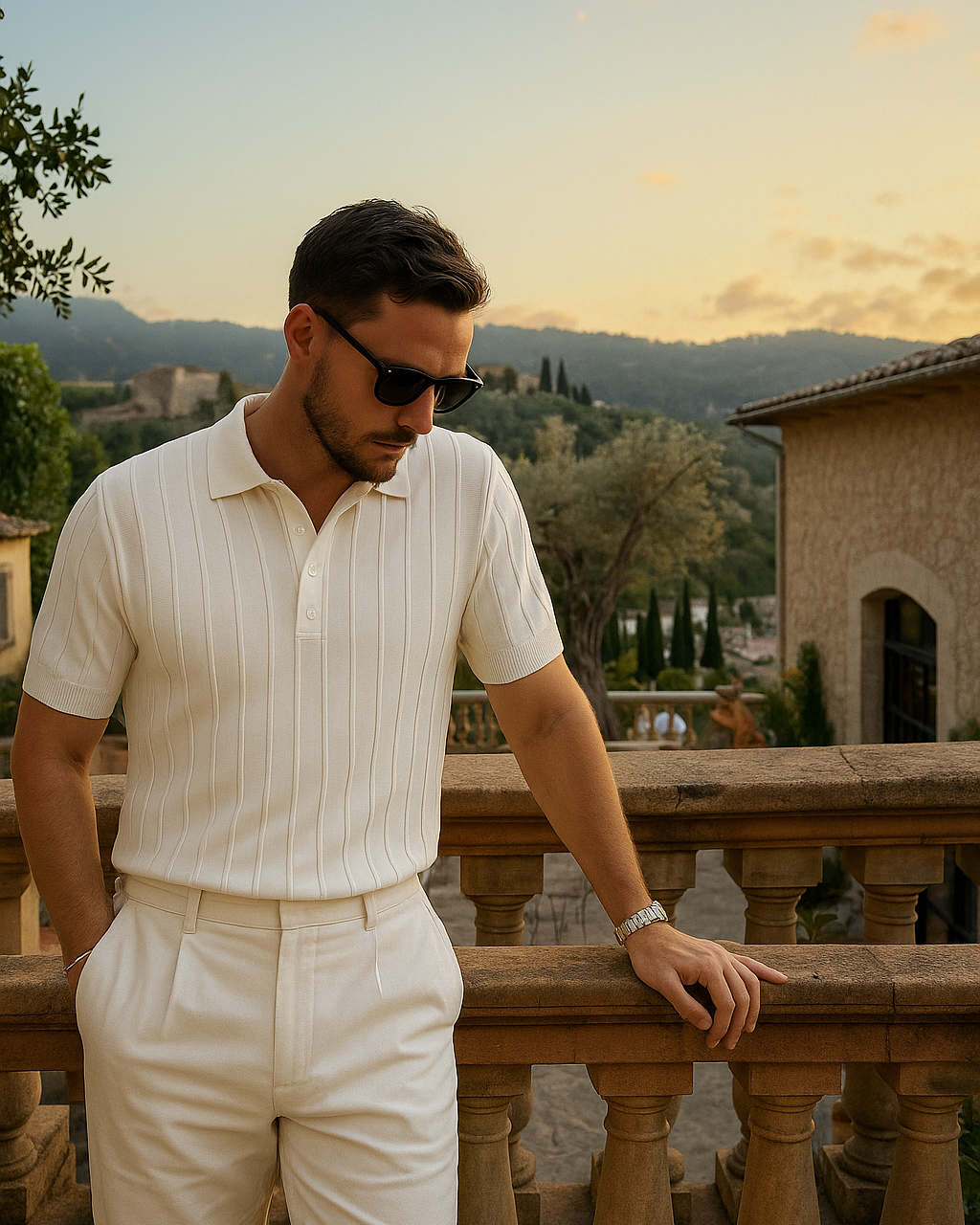 Elegantes Herren Poloshirt mit Streifen – Stilvolles Sommeroutfit