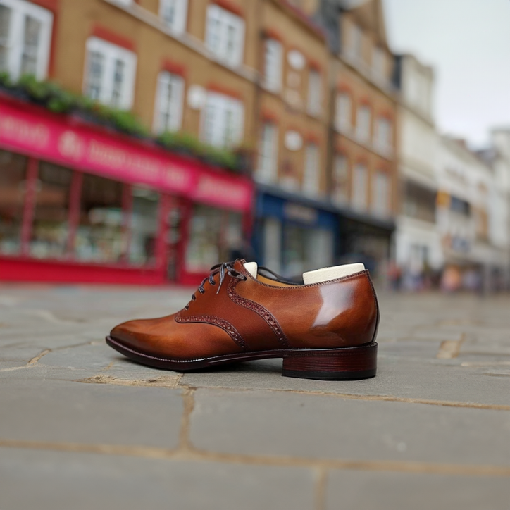 Herren Leder Oxford-Schuhe – Elegante Schnürformelle Schuhe