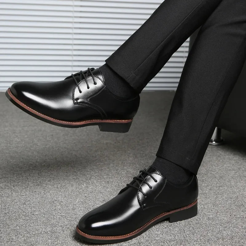 Herren Schwarzer Lederschuh – Klassischer Business-Look