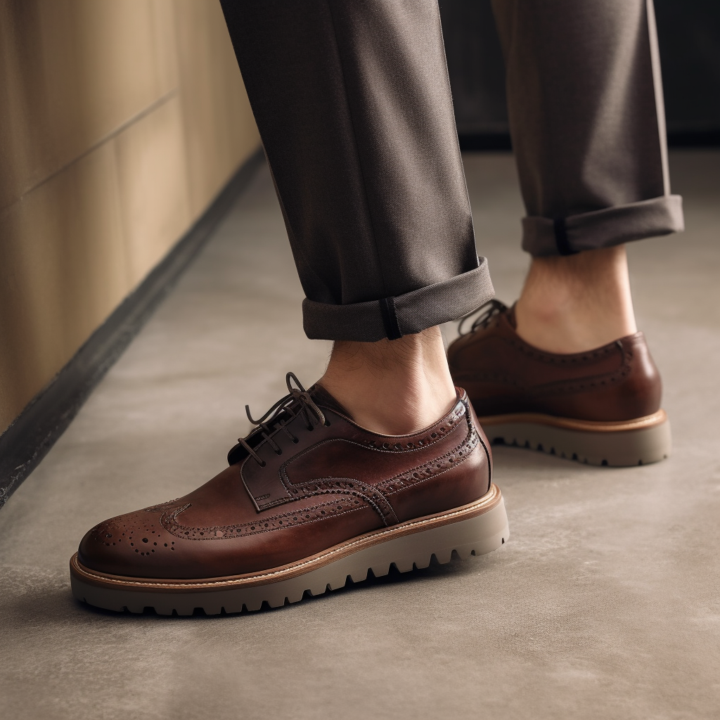 Herren Leder Derby-Schuhe – Stilvolle Chunky Schnürschuhe