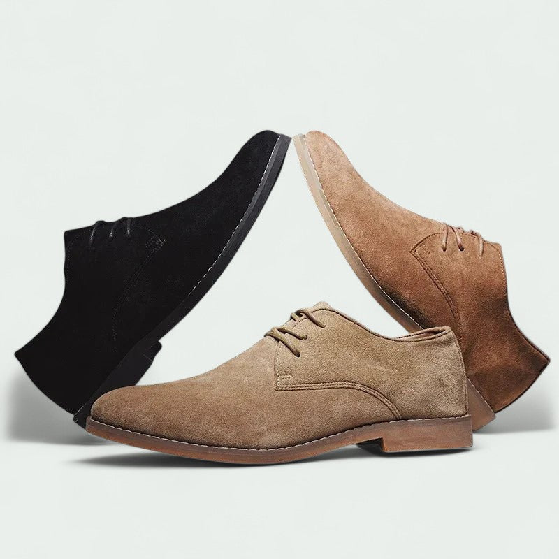 Herren Beige Wildleder Schnürschuhe – Leger und Bequem