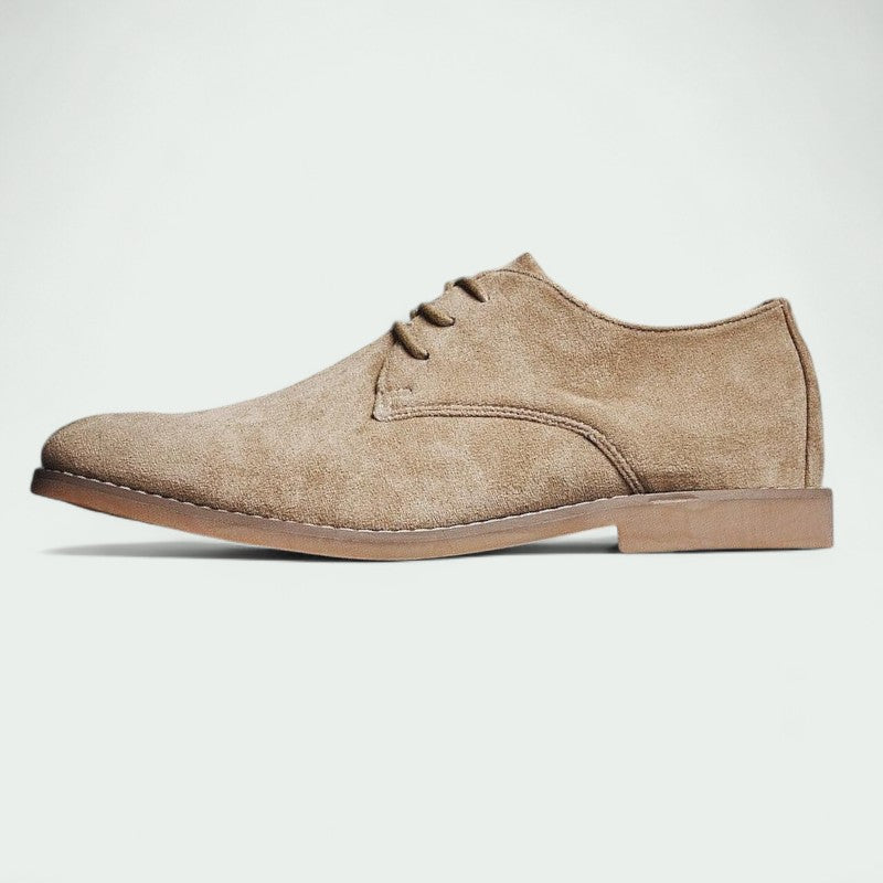 Herren Beige Wildleder Schnürschuhe – Leger und Bequem