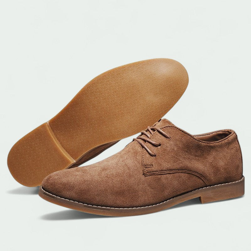 Herren Beige Wildleder Schnürschuhe – Leger und Bequem