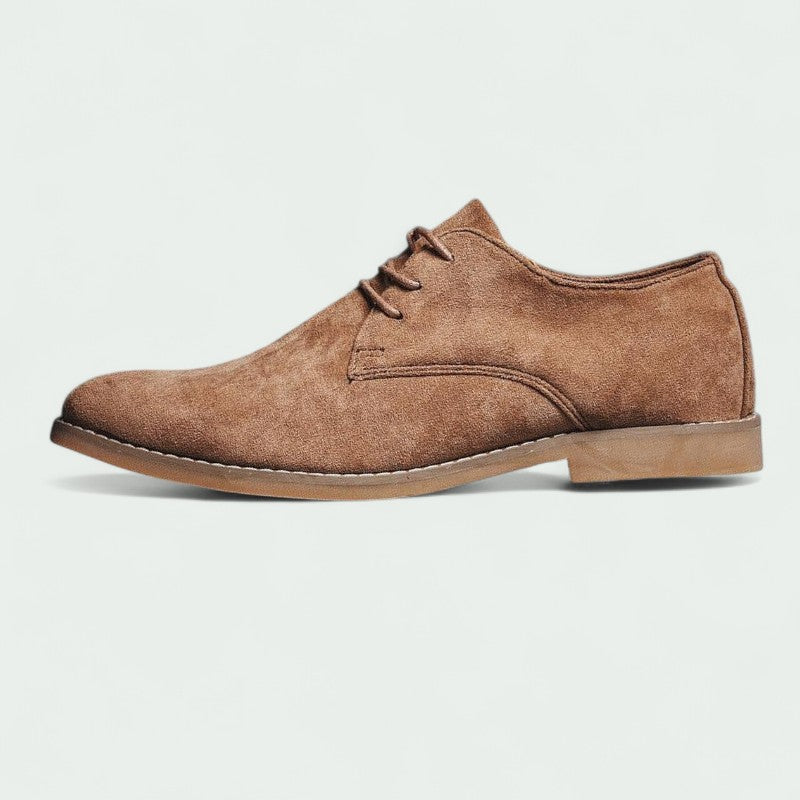 Herren Beige Wildleder Schnürschuhe – Leger und Bequem